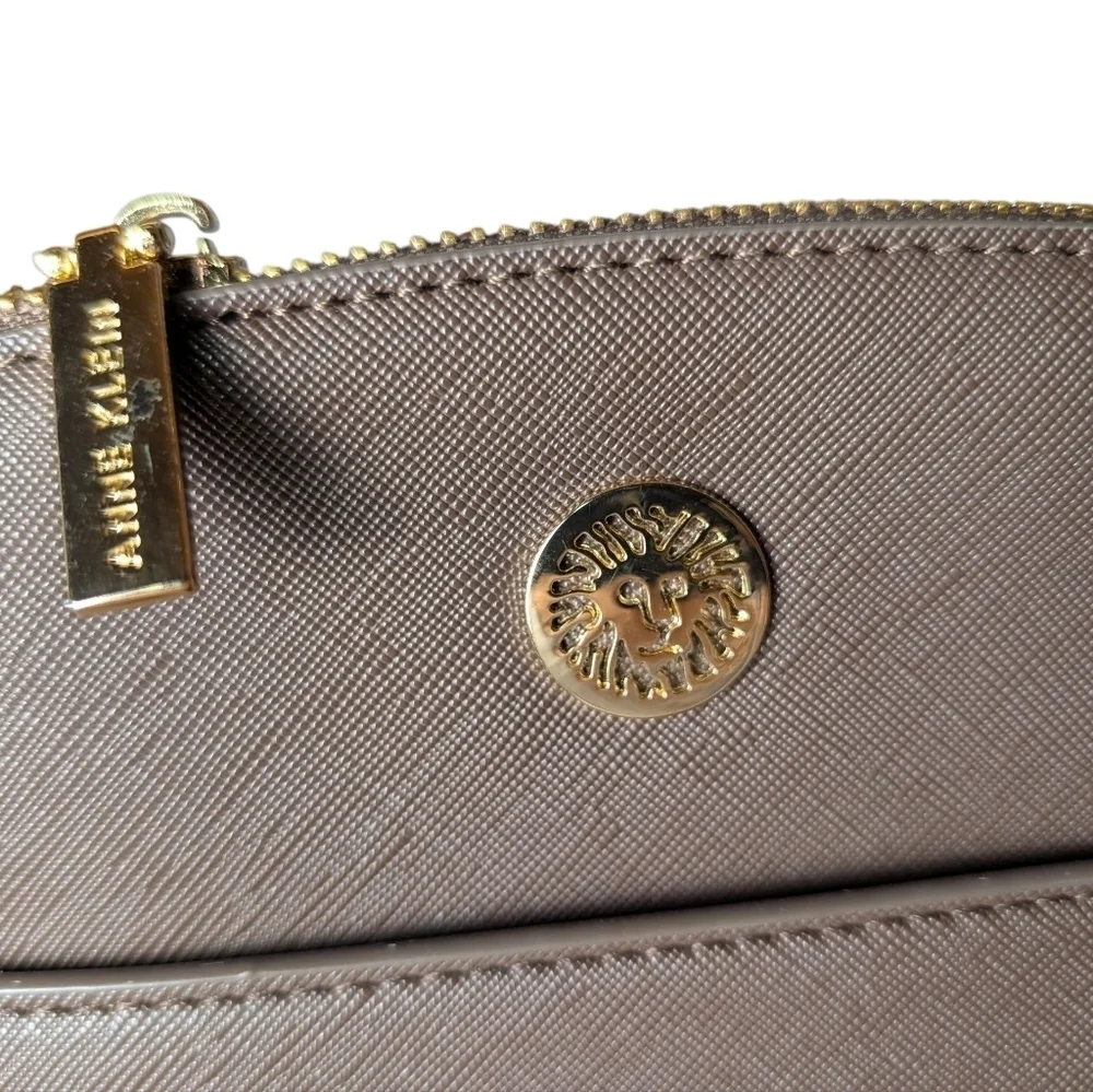 Anne Klein Brown Bag Set Purse Wallet Duo Gold Accents Chain New No Tags